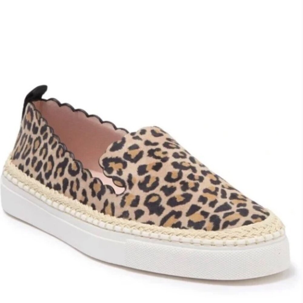 Kate Spade Loren Suede Leopard Print Slip-On Shoes Flats Comfort Size 7.5 Womens